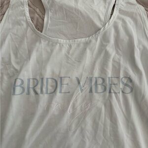 Bride Vibes Only Tank Top - light blue with light blue and white text